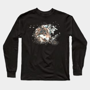 Wolf Tie dye art design Long Sleeve T-Shirt